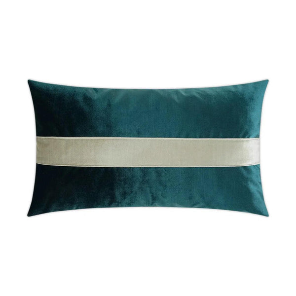 Iridescence Band Lumbar Peacock Teal Throw Pillow With Insert Throw Pillows LOOMLAN By D.V. Kap