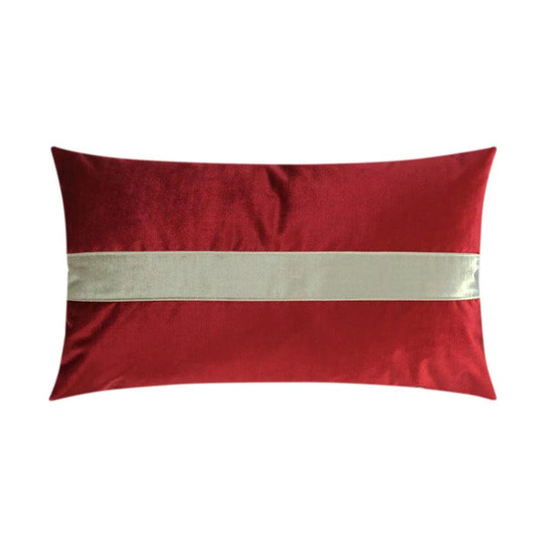 Iridescence Band Lumbar Ruby Red Throw Pillow With Insert Throw Pillows LOOMLAN By D.V. Kap