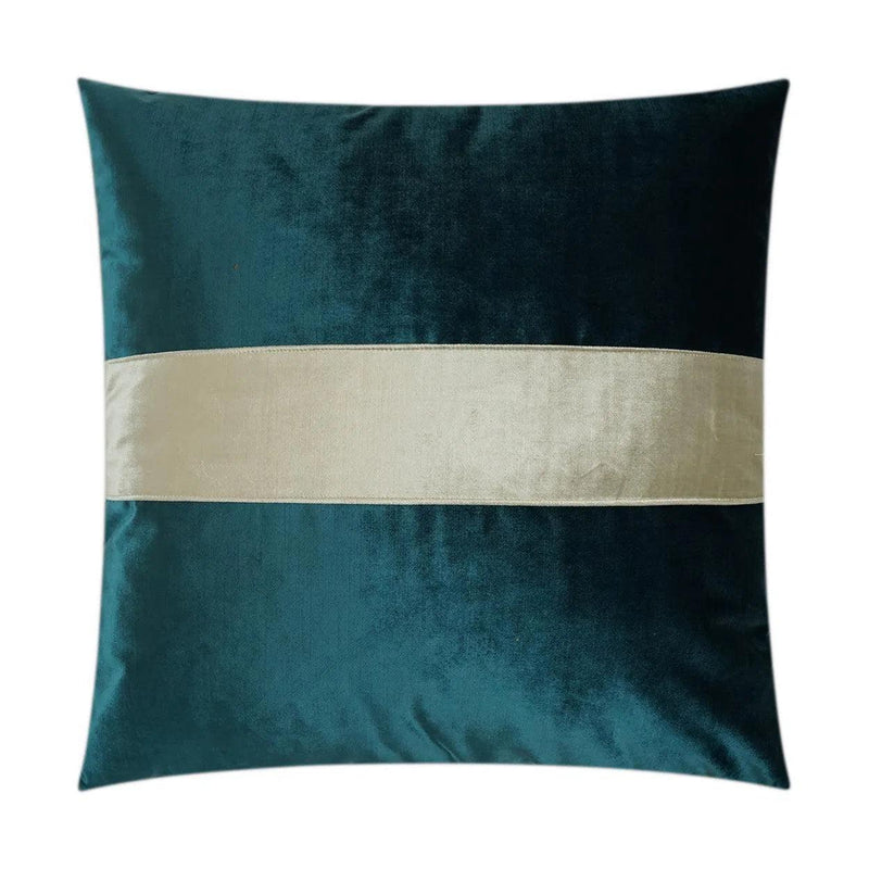 Iridescence Band Peacock Blue Throw Pillow With Insert Throw Pillows LOOMLAN By D.V. Kap