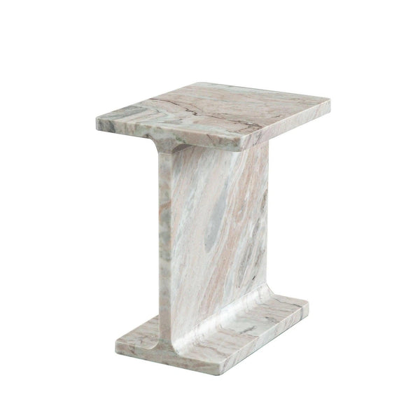 Iris I-Beam Genuine Natural Marble Rectangular Accent Table Side Tables LOOMLAN By Diamond Sofa