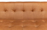 Isaac Tan Leather Sofa With Bench Seat Sofas & Loveseats LOOMLAN By Sarreid