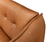 Isaac Tan Leather Sofa With Bench Seat Sofas & Loveseats LOOMLAN By Sarreid