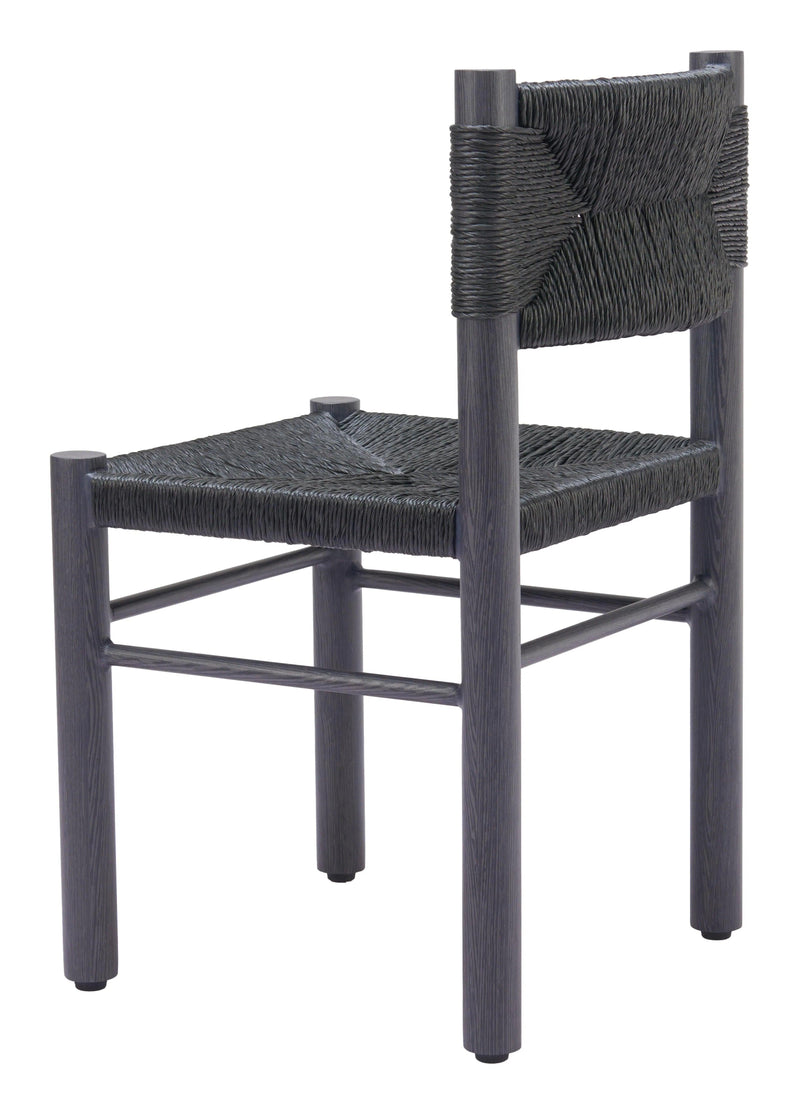 Iska Aluminum Black Armless Dining Chair (Set of 2) Outdoor Dining Chairs LOOMLAN By Zuo Modern