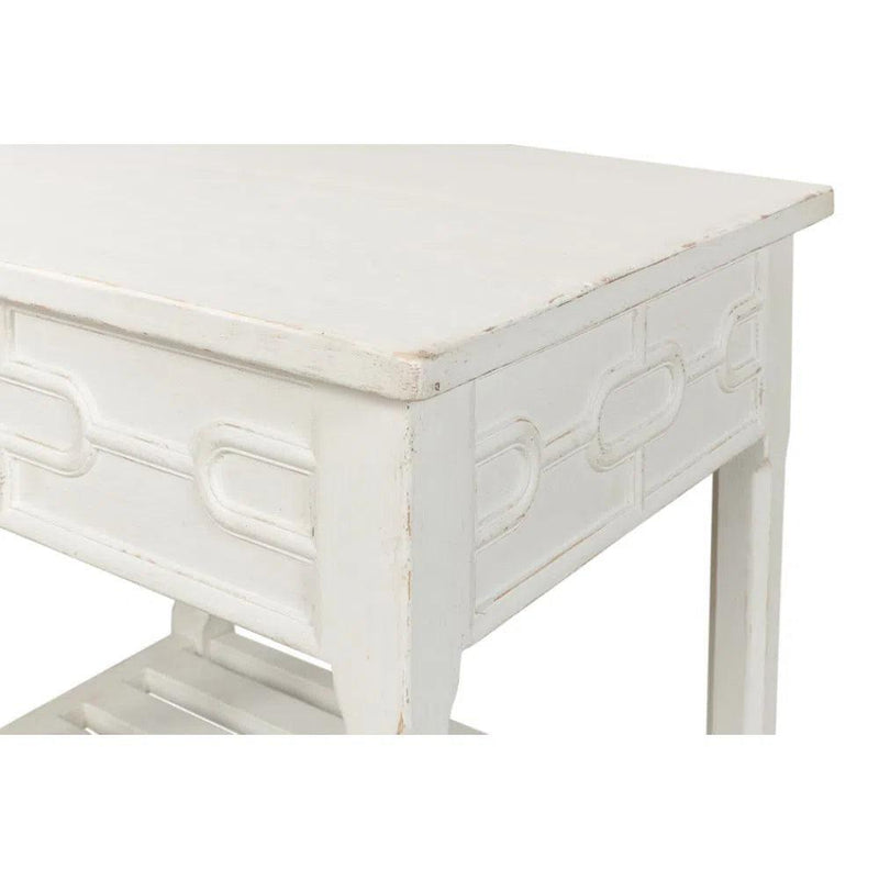 Isla Side Table Antique White Side Tables LOOMLAN By Sarreid