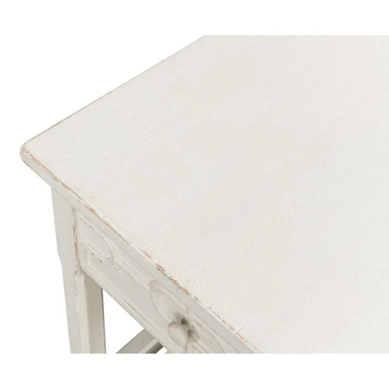 Isla Side Table Antique White Side Tables LOOMLAN By Sarreid