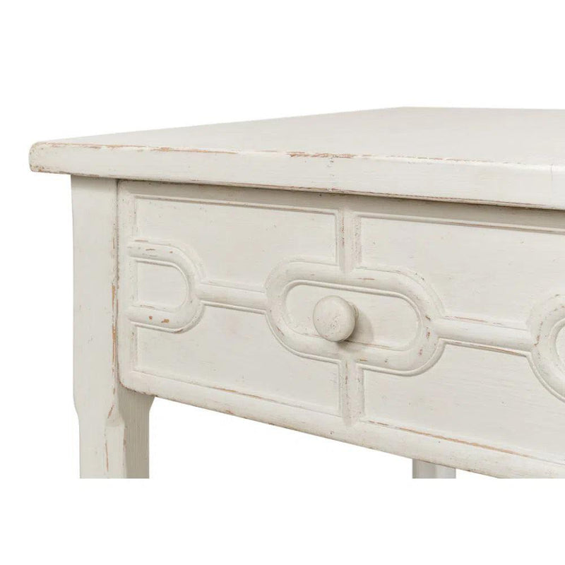 Isla Side Table Antique White Side Tables LOOMLAN By Sarreid