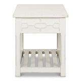 Isla Side Table Antique White Side Tables LOOMLAN By Sarreid