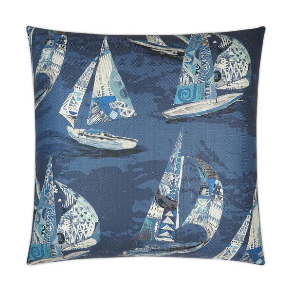 Islander Nautical Novelty Blue Large Throw Pillow With Insert Throw Pillows LOOMLAN By D.V. Kap