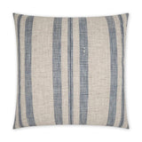 Issue Indigo Beach Stripes Blue Large Throw Pillow With Insert Throw Pillows LOOMLAN By D.V. Kap