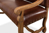 Italian Leather Settee Club Chairs LOOMLAN By Sarreid