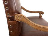 Italian Leather Settee Club Chairs LOOMLAN By Sarreid