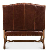 Italian Leather Settee Club Chairs LOOMLAN By Sarreid