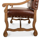 Italian Leather Settee Club Chairs LOOMLAN By Sarreid