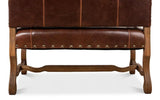 Italian Leather Settee Club Chairs LOOMLAN By Sarreid