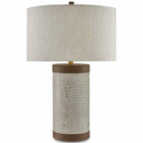 Ivory Brown Brushed Brass Baptiste Table Lamp Table Lamps LOOMLAN By Currey & Co