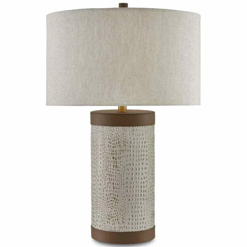 Ivory Brown Brushed Brass Baptiste Table Lamp Table Lamps LOOMLAN By Currey & Co