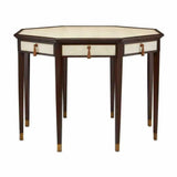 Ivory Dark Walnut Brass Evie Entry Table Dining Tables LOOMLAN By Currey & Co