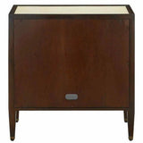 Ivory Dark Walnut Brass Evie Shagreen Small Accent Cabinet Accent Cabinets LOOMLAN By Currey & Co