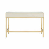 Ivory Satin Brass Gray Arden Ivory Vanity Home Office Desks LOOMLAN By Currey & Co