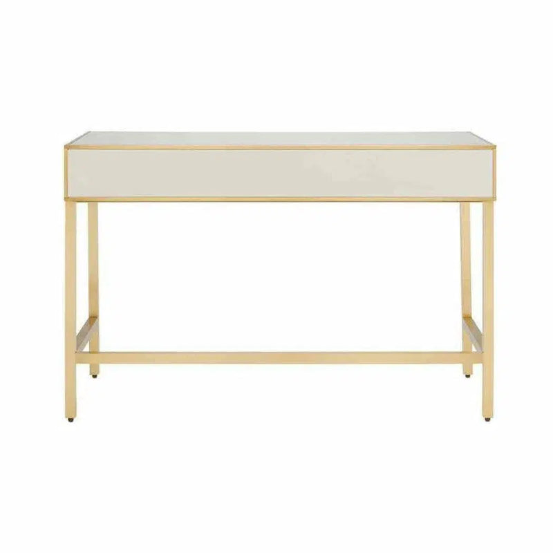 Ivory Satin Brass Gray Arden Ivory Vanity Home Office Desks LOOMLAN By Currey & Co