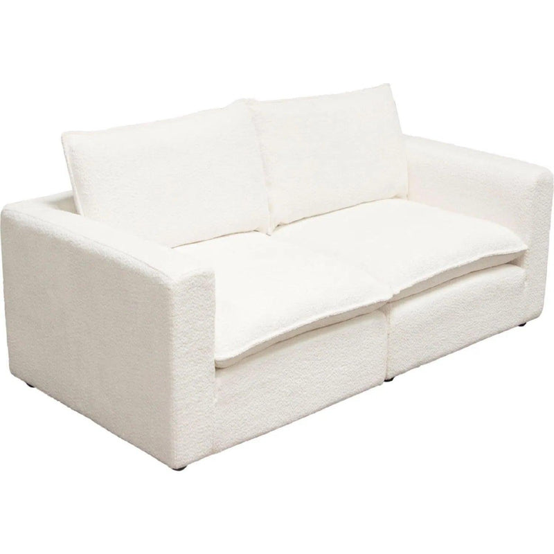 Ivy 2-Piece Modular Sofa in White Faux Shearling Modular Sofas LOOMLAN By Diamond Sofa