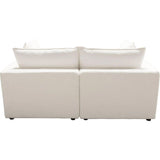 Ivy 2-Piece Modular Sofa in White Faux Shearling Modular Sofas LOOMLAN By Diamond Sofa