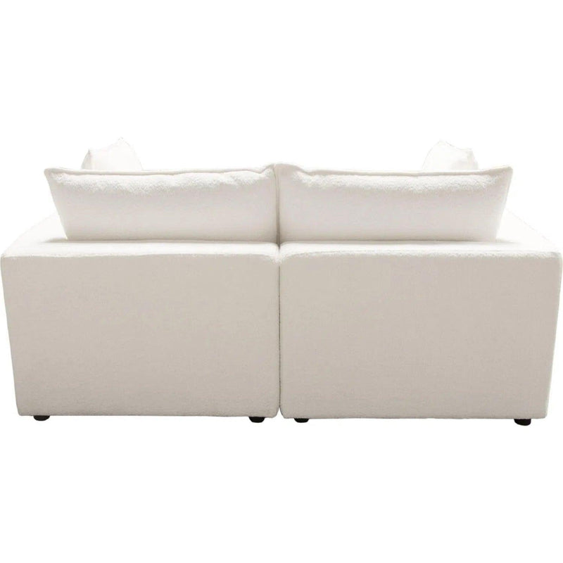 Ivy 2-Piece Modular Sofa in White Faux Shearling Modular Sofas LOOMLAN By Diamond Sofa