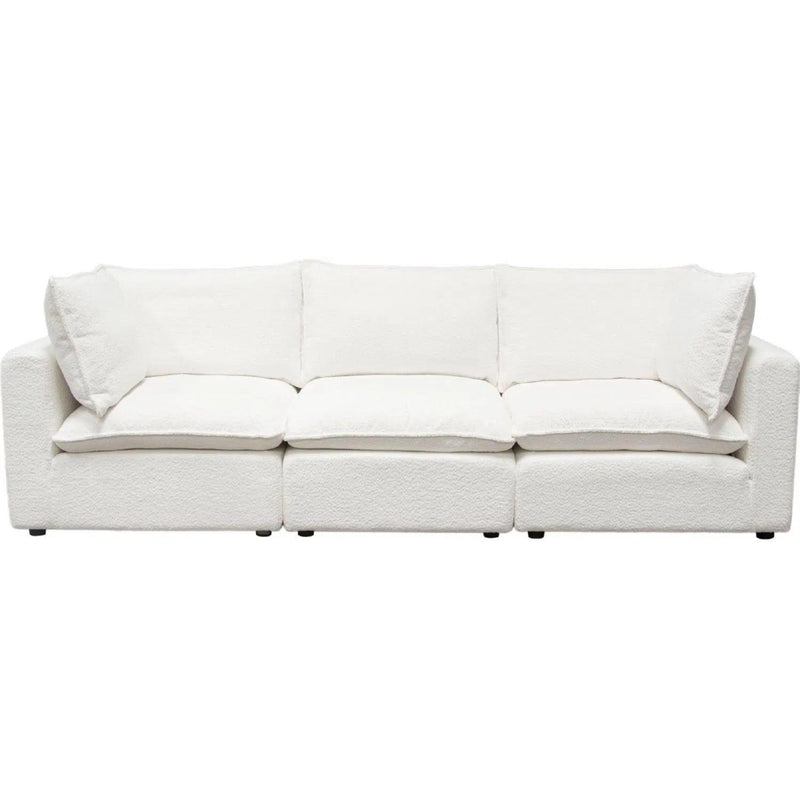 Ivy 3-Piece Modular Sofa in White Faux Shearling Modular Sofas LOOMLAN By Diamond Sofa