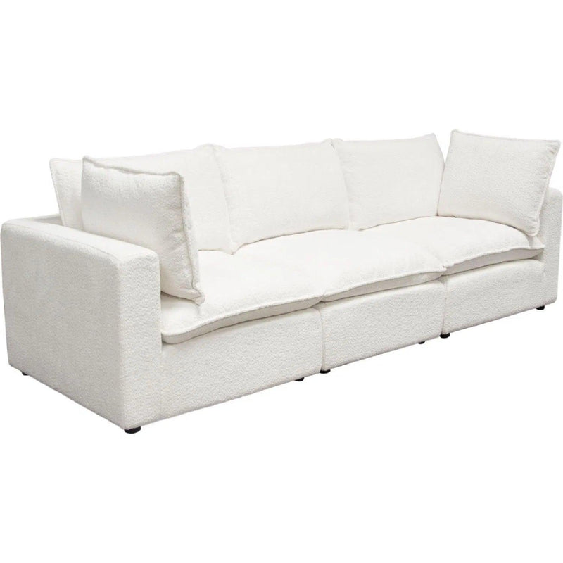 Ivy 3-Piece Modular Sofa in White Faux Shearling Modular Sofas LOOMLAN By Diamond Sofa