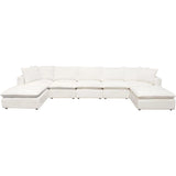 Ivy 7-Piece Dual Chaise Sectional in White Faux Shearling Sectionals LOOMLAN By Diamond Sofa