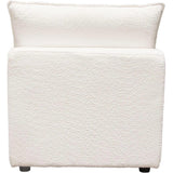 Ivy Armless Chair in White Faux Shearling Accent Chairs LOOMLAN By Diamond Sofa