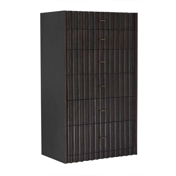 Izzy Wood and Brass Black Tallboy Dressers LOOMLAN By Noir