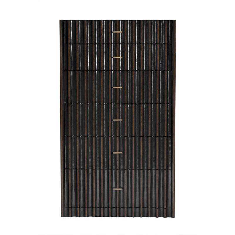 Izzy Wood and Brass Black Tallboy Dressers LOOMLAN By Noir