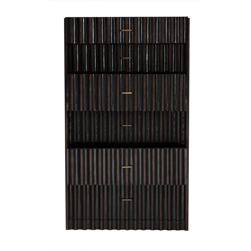 Izzy Wood and Brass Black Tallboy Dressers LOOMLAN By Noir