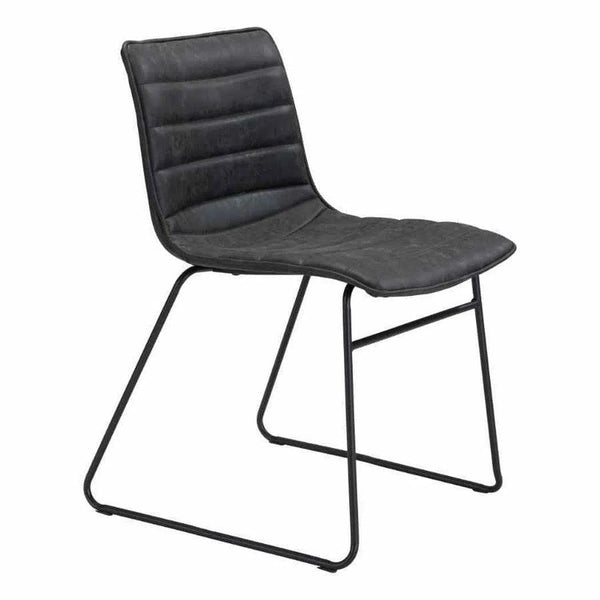 Jack Dining Chair (Set of 2) Vintage Black Dining Chairs LOOMLAN By Zuo Modern