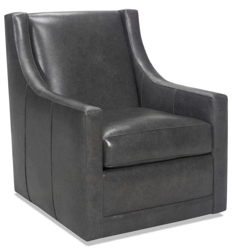 Jacob Real Leather Chair Swivel Lounge Chair Club Chairs LOOMLAN By Uptown Sebastian