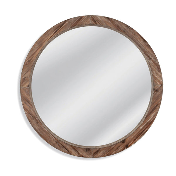 Jacques Wood Brown Wall Mirror Wall Mirrors LOOMLAN By Bassett Mirror