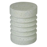 Jag 18.5 in. Round Pale Green Terrazzo Garden Stool Outdoor Stools LOOMLAN By Emissary