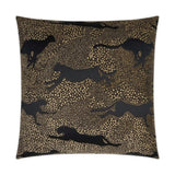 Jaglion Ebony Glam Black Tan Taupe Large Throw Pillow With Insert Throw Pillows LOOMLAN By D.V. Kap