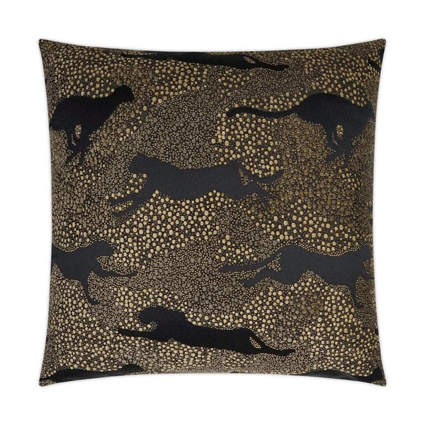 Jaglion Ebony Glam Black Tan Taupe Large Throw Pillow With Insert Throw Pillows LOOMLAN By D.V. Kap