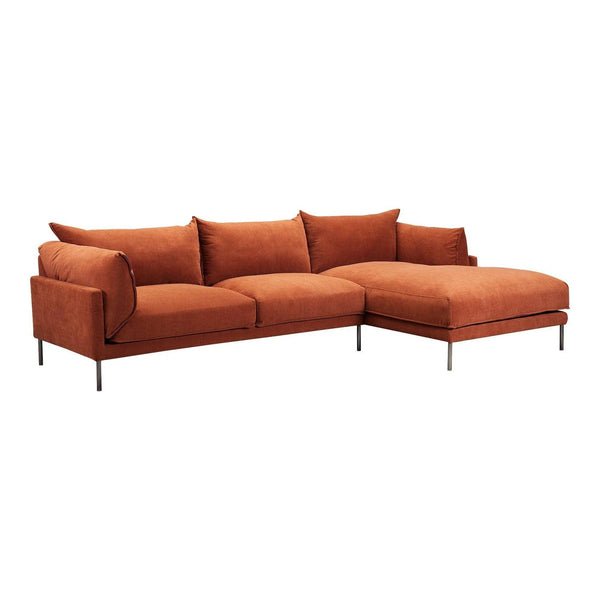 Jamara Polyester and Black Stainless Steel Sectional Left Modular Sofas LOOMLAN By Moe's Home