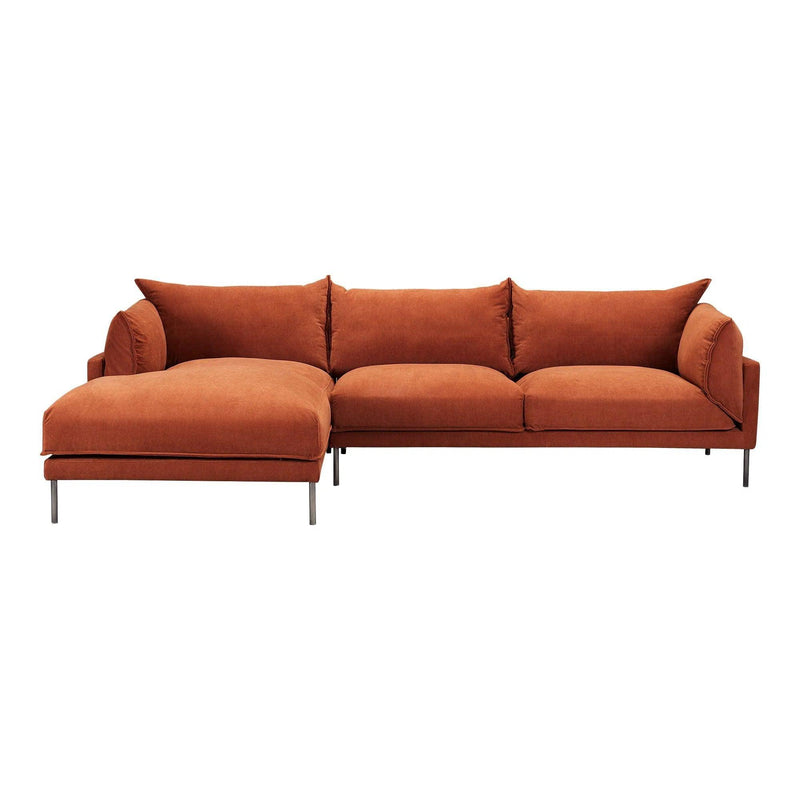 Jamara Polyester and Black Stainless Steel Sectional Left Modular Sofas LOOMLAN By Moe's Home