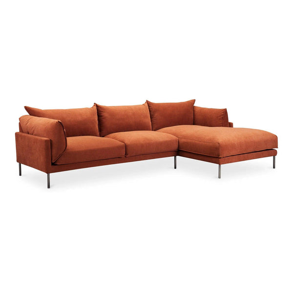 Jamara Polyester and Black Stainless Steel Sectional Right Modular Sofas LOOMLAN By Moe's Home