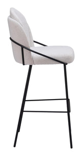 Jambi Barstool (Set of 2) Ivory Bar Stools LOOMLAN By Zuo Modern