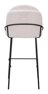 Jambi Barstool (Set of 2) Ivory Bar Stools LOOMLAN By Zuo Modern