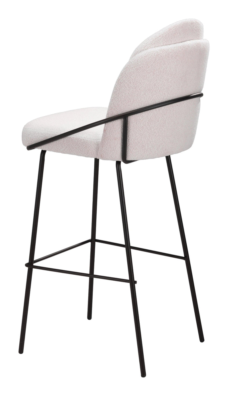 Jambi Barstool (Set of 2) Ivory Bar Stools LOOMLAN By Zuo Modern