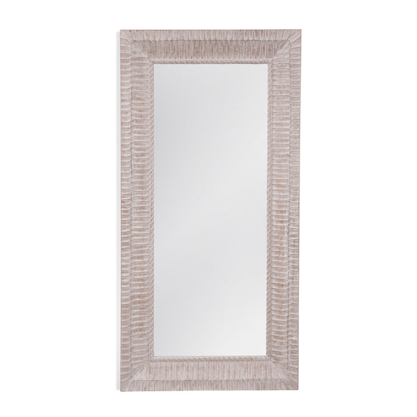 Janelle Wood White and Brown Vertical Floor Mirror Floor Mirrors LOOMLAN By Bassett Mirror