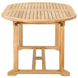 January Oval Teak Outdoor Dining Table with Built-In Extension and Umbrella Hole Outdoor Dining Tables LOOMLAN By HiTeak