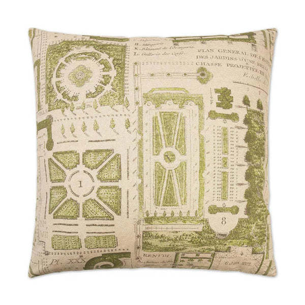 Jardin Green Throw Pillow With Insert Throw Pillows LOOMLAN By D.V. Kap