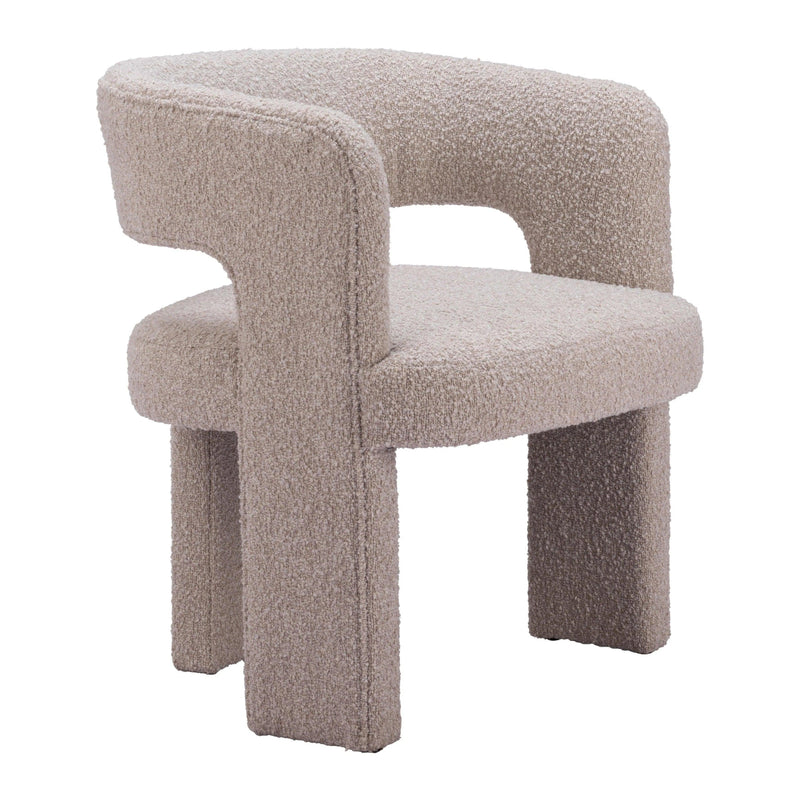 Java Sandy Beige Armless Accent Chair Club Chairs LOOMLAN By Zuo Modern